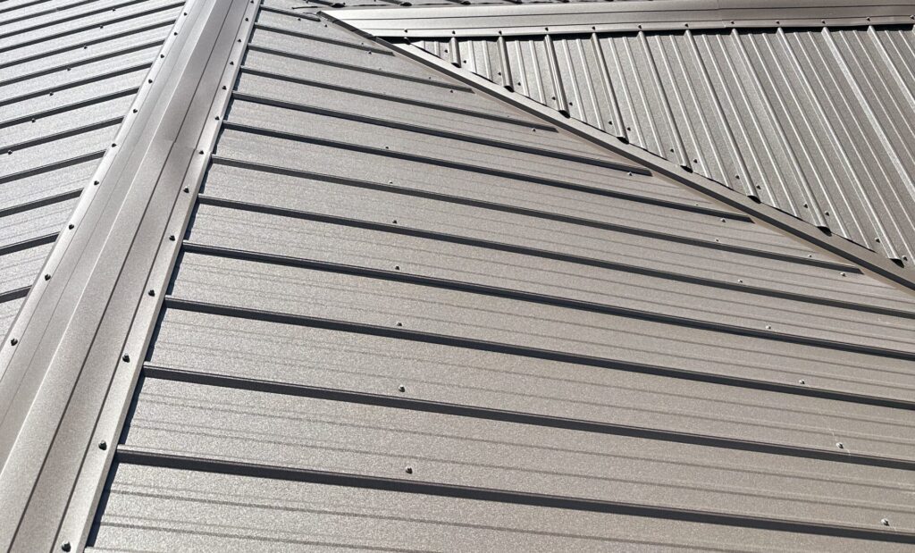 close-up of a metal roof