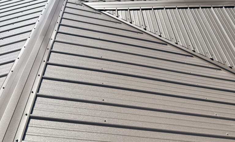 close-up of a metal roof