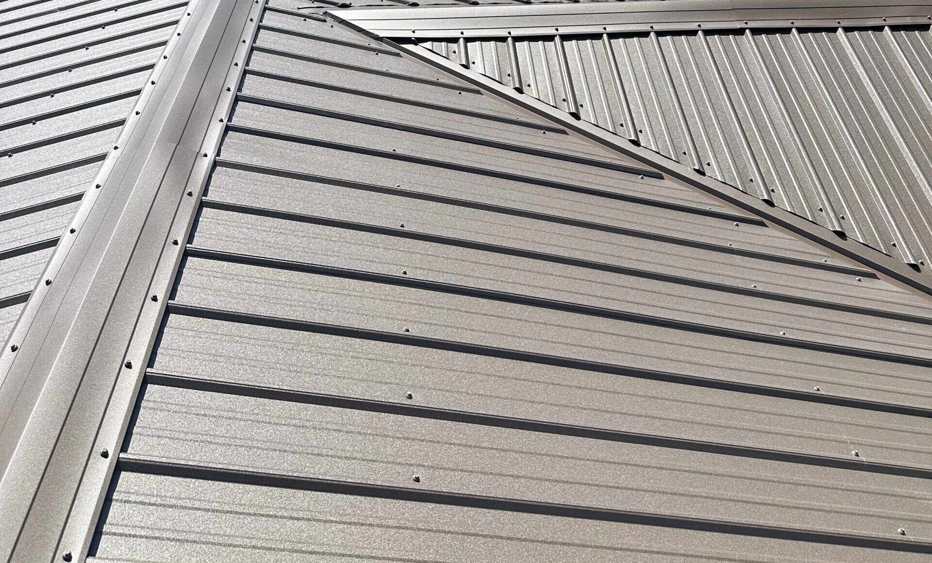 close-up of a metal roof